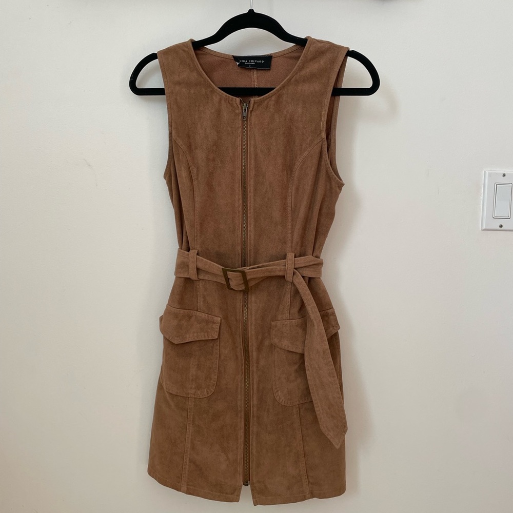 Akira Suede Camel dress. Size M